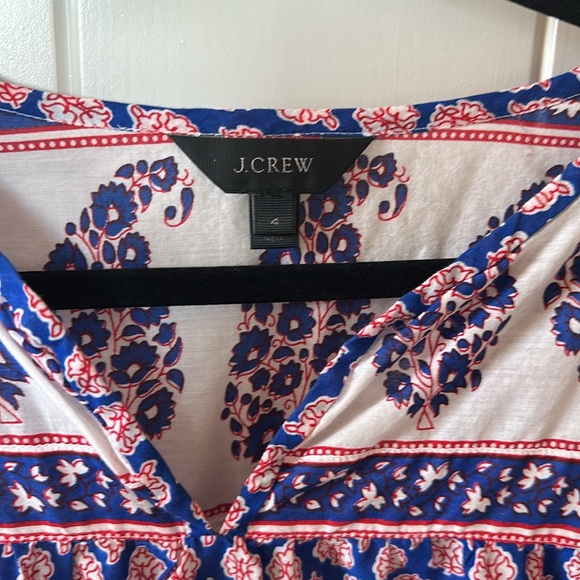 J. Crew Women's Blue and White Patterned Top - Picture 9 of 12